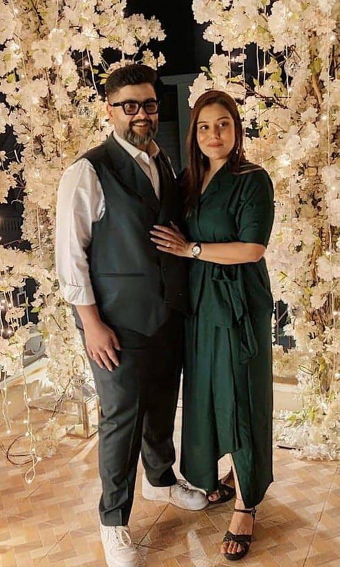 Green Blazer Skirt Set